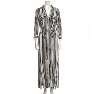 L’Agence Size 4 Black/White Stripe Maxi Dress